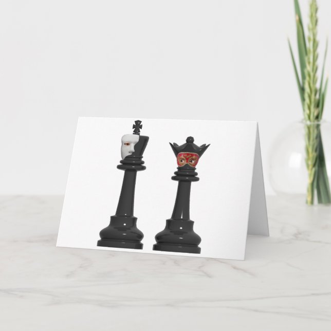 Phantom Chess Kung och drottning Birthday Card Kort (Framsida)
