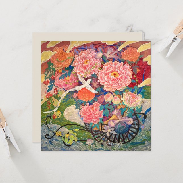 Phantom Flower Carriage: Nihonga Art Postcard (Fram/Back In Situ)