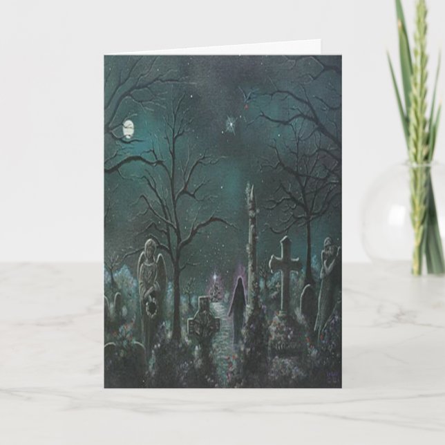 Phantom Graveyard Halloween-kort Kort (Framsida)