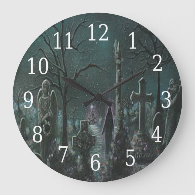 Phantom Graveyard Round Clock Stor Klocka (Framsida)