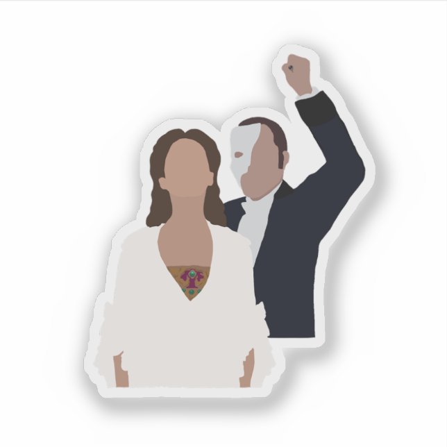 Phantom och Christine Klistermärken (Framsida)