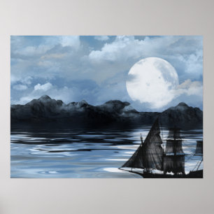 Phantom Pirat Frakt på natten Poster