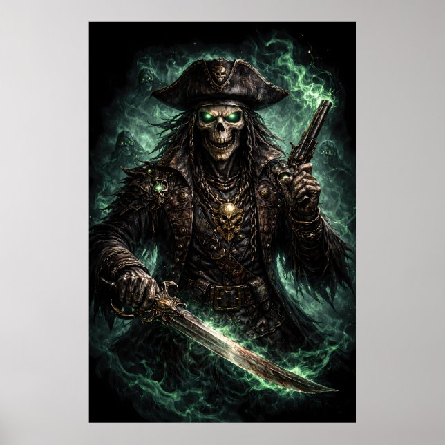 Phantom Pirate Skull – Dark Fantasy Reaper Poster (Framsidan)