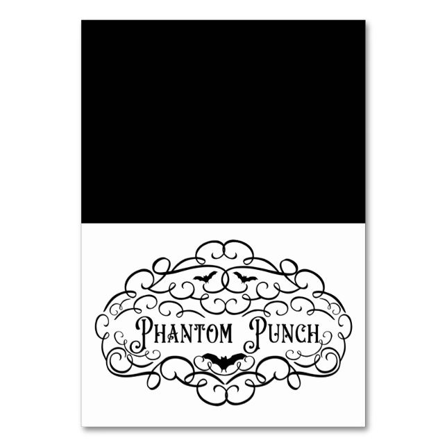 Phantom Punch Vintage Halloween Matserveringstält Bordsnummer (Framsidan)