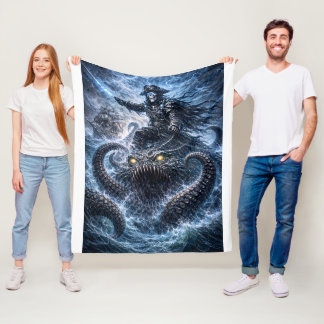 Phantom Skull Captain Riding the Sea Beast – Blue  Fleecefilt