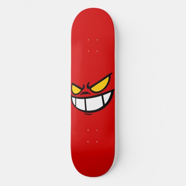 Phantom Smile™ Bold Red Skateboarddäck Skateboard Bräda 19,5 Cm (Framsida)