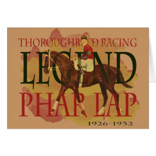 Phar varv - Thoroughbredhästkapplöpninglegend Hälsningskort