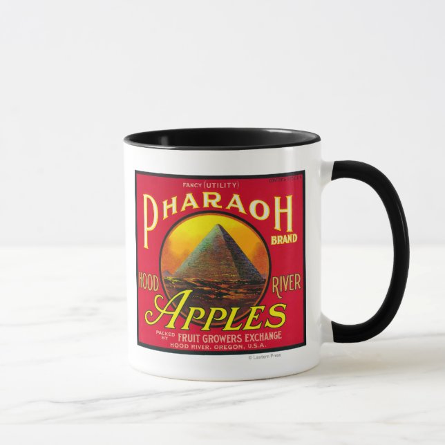 Pharaoh Apple Låda LabelHood River, ELLER Mugg (Höger)