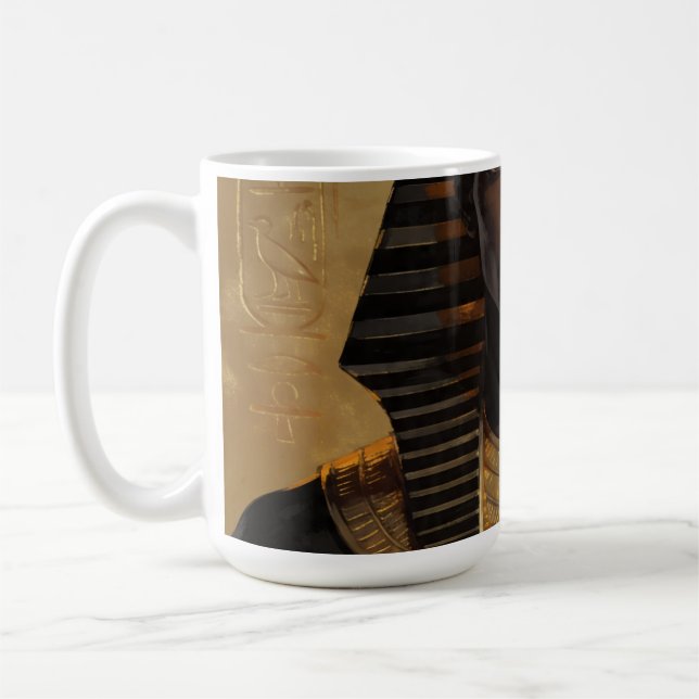 Pharaoh Energy — Ancient African King Modern Art Kaffemugg (Vänster)