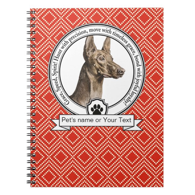 Pharaoh Hound Credo Spiral Photo Notebook Anteckningsbok (Framsidan)