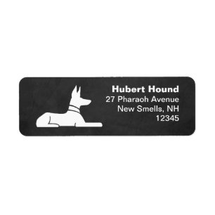 Pharaoh Hound Egyptian Hieroglyph Returadress Etikett
