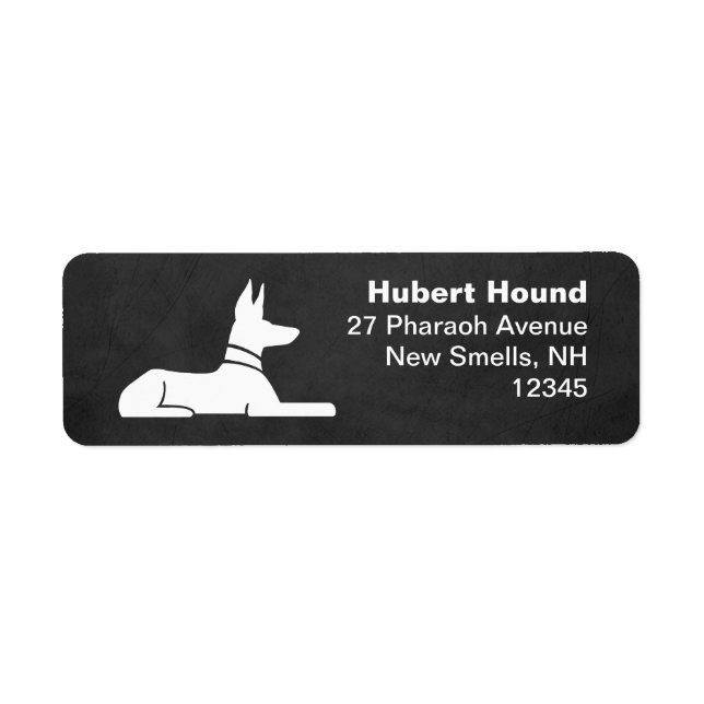 Pharaoh Hound Egyptian Hieroglyph Returadress Returadress Etikett (Framsidan)