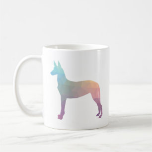 Pharaoh Hound Geometric Mönster Silhouette Pastel Kaffemugg