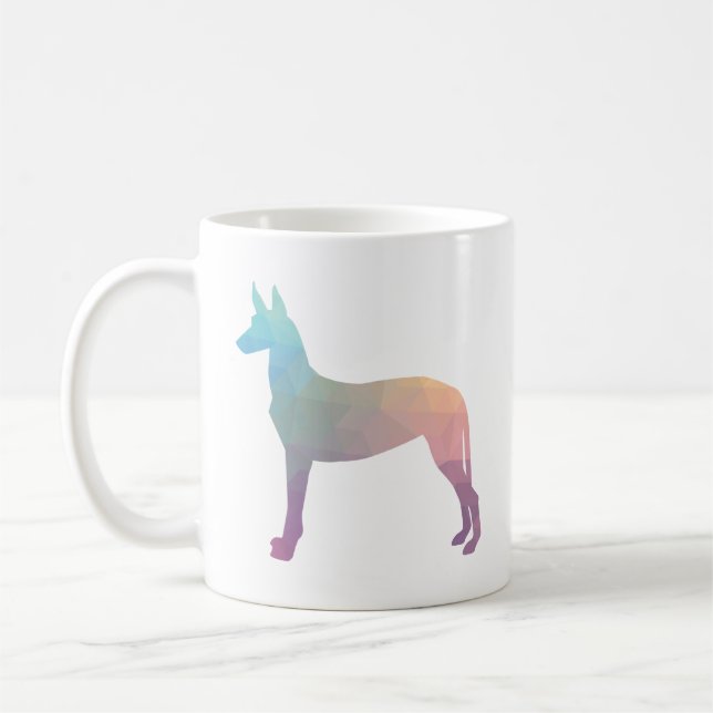 Pharaoh Hound Geometric Mönster Silhouette Pastel Kaffemugg (Vänster)