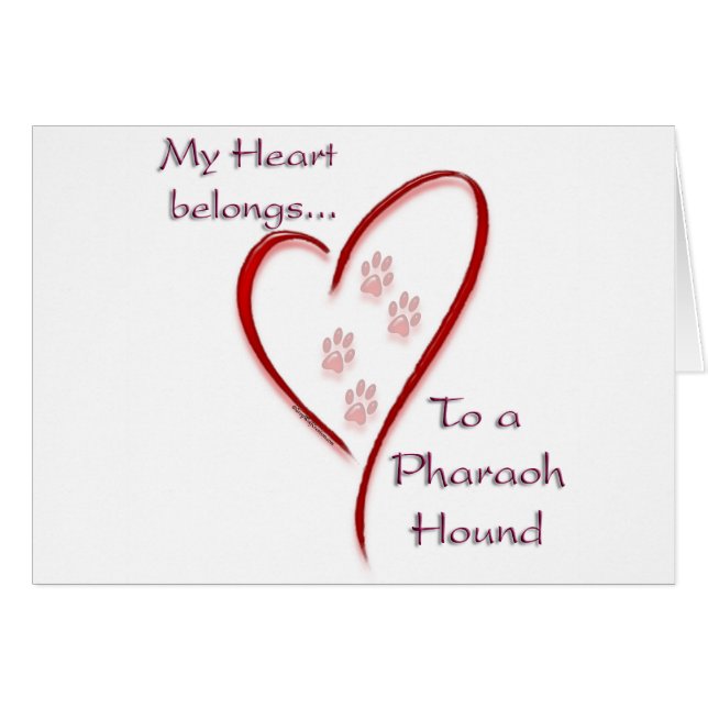 Pharaoh Hound Heart-Tillhör Hälsningskort (Framsidan Horizontal)