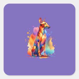 Pharaoh Hound Hund Fyrkantigt Klistermärke
