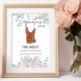 Pharaoh Hound-Hund Namnteckning Drink-tecken Poster
