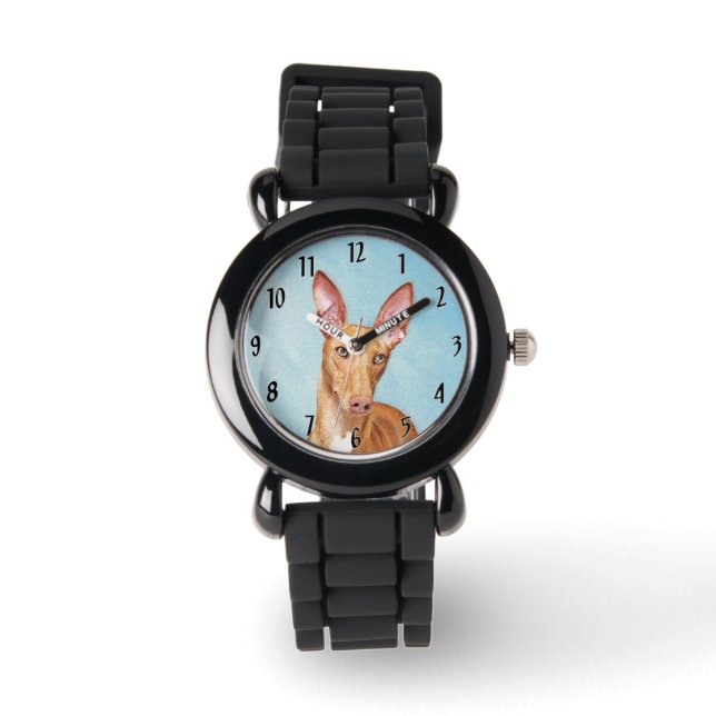 Pharaoh Hound Painting - Cute Original Hund Art Armbandsur (Framsida)