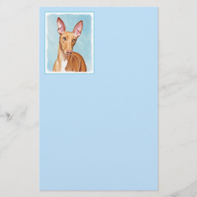 Pharaoh Hound Painting - Cute Original Hund Art Brevpapper (Framsida)