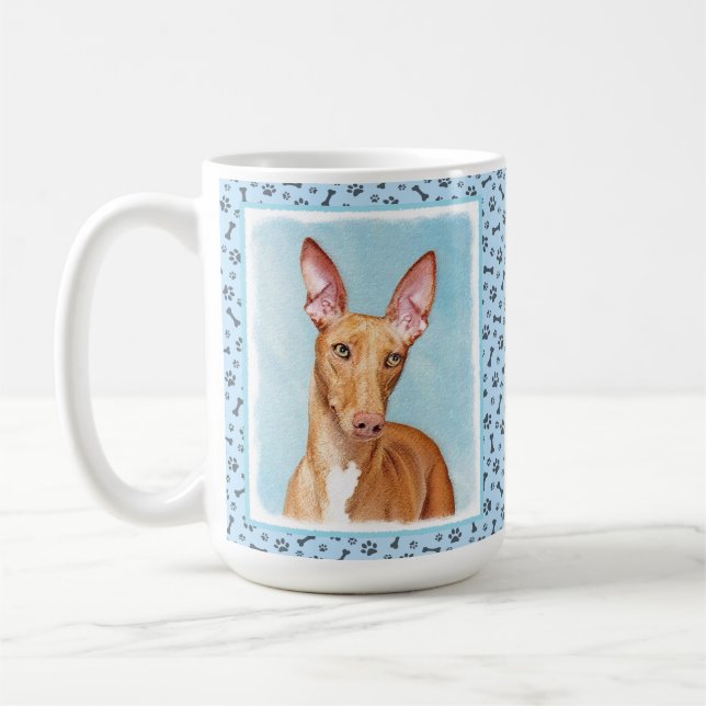 Pharaoh Hound Painting - Cute Original Hund Art Kaffemugg (Vänster)