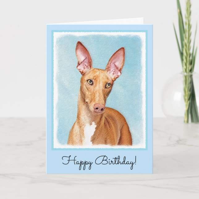 Pharaoh Hound Painting - Cute Original Hund Art Kort (Framsida)