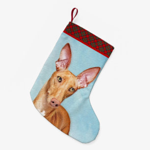 Pharaoh Hound Painting - Cute Original Hund Art Liten Julstrumpa