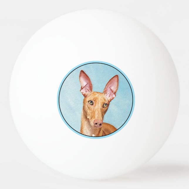 Pharaoh Hound Painting - Cute Original Hund Art Pingisboll (Framsidan)