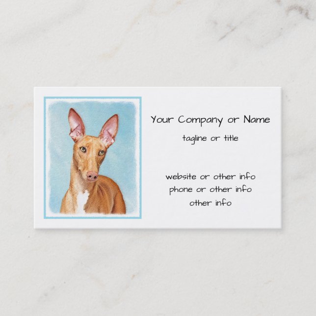 Pharaoh Hound Painting - Cute Original Hund Art Visitkort (Framsida)
