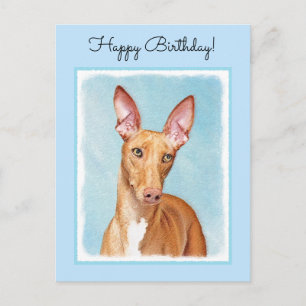 Pharaoh Hound Painting - Cute Original Hund Art Vykort