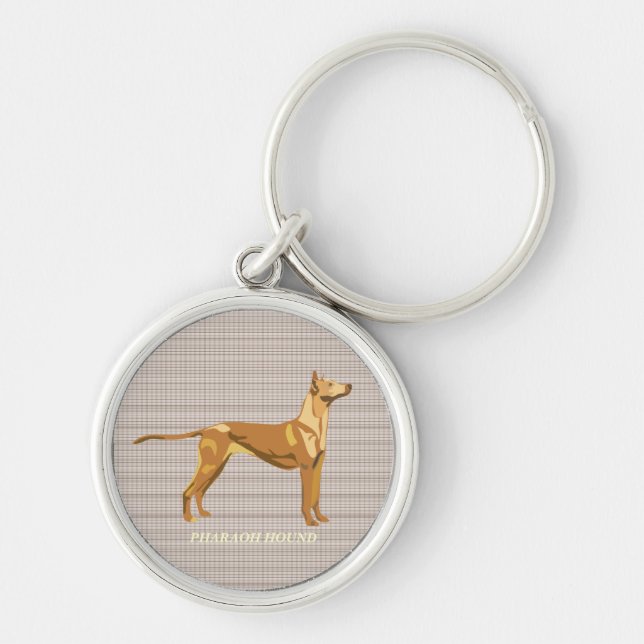 PHARAOH HOUND RUND SILVERFÄRGAD NYCKELRING (Framsidan)