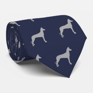 Pharaoh Hound Silhouettes Mönster Blue och Grått Slips