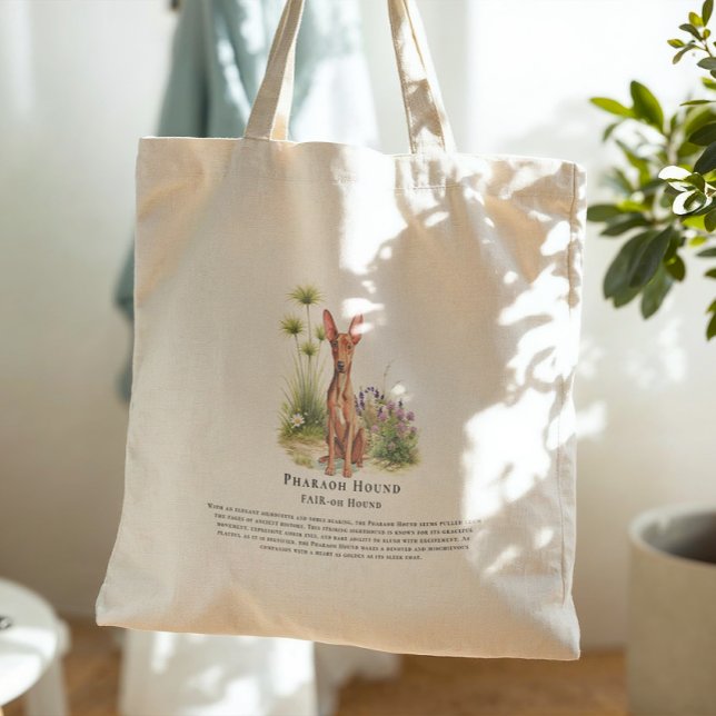 Pharaoh Hound | Watercolor Dog Breed Quote Tygkasse (Skapare uppladdad)