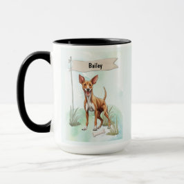 Pharaoh Hound Watercolor Personalized Dog Mugg