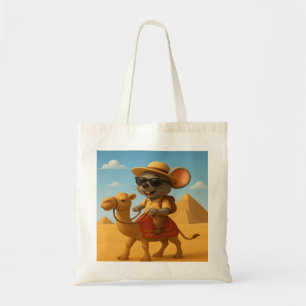 Pharaoh Mouse Tourist på Camel   Egyptiska Pyramid Tygkasse
