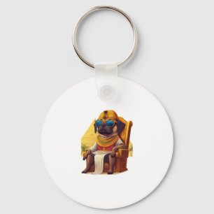 Pharaoh Pug � Ancient Egypten Hund Nyckelring