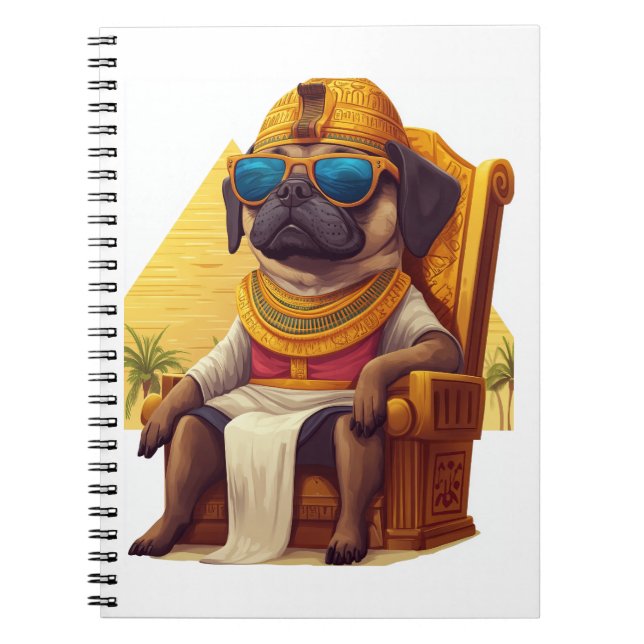 Pharaoh Pug - Hund för antikens Egypten Anteckningsbok (Framsidan)