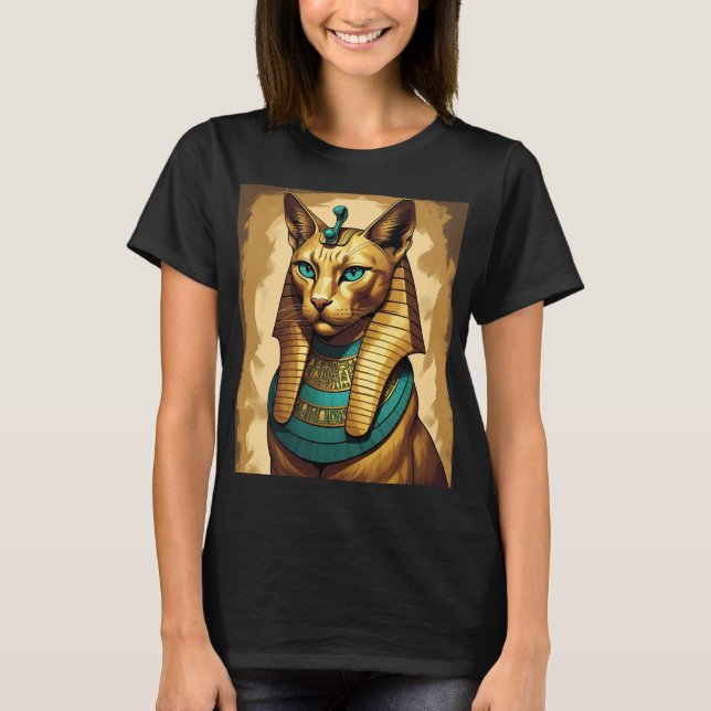 Pharaoh's Cat Ancient Egyptian T Shirt (Framsida)