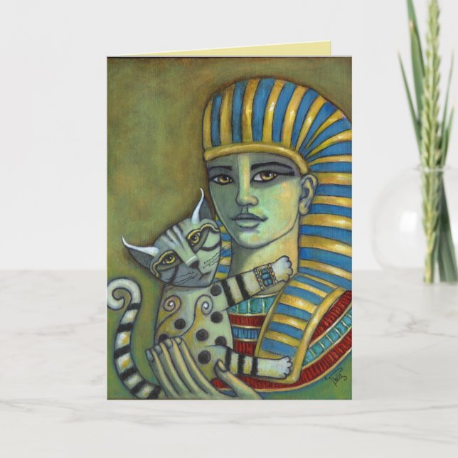 Pharaoh's Cat Original Blank Card Kort (Framsida)