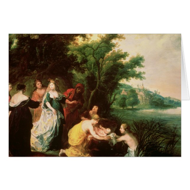 Pharaohs dotter som upptäcker Moses Hälsningskort (Framsidan Horizontal)