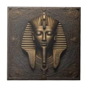 Pharaoh's Elegance: Luxurious Copper & Guld Tile Kakelplatta