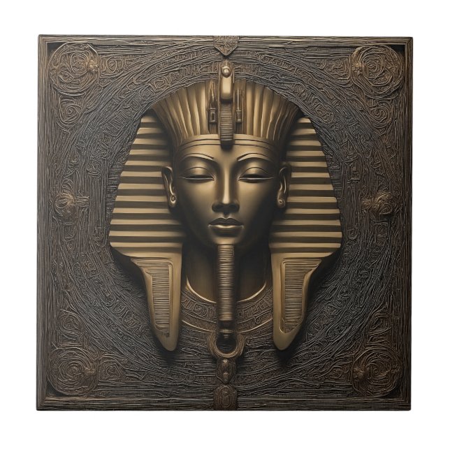 Pharaoh's Elegance: Luxurious Copper & Guld Tile Kakelplatta (Framsidan)