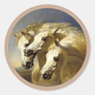 Pharaoh's Horses Round Stickers Runt Klistermärke
