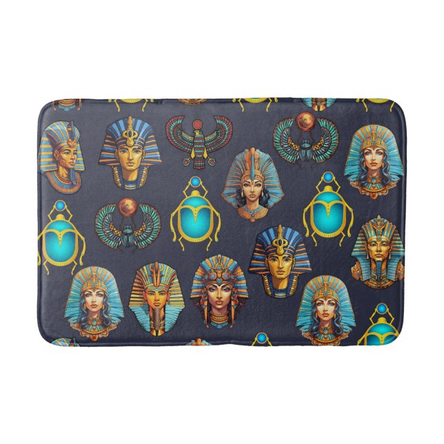 "Pharaoh's Legacy: Antique Egyptian Mönster Badrumsmatta (Framsidan)