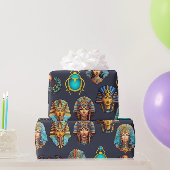 "Pharaoh's Legacy: Antique Egyptian Mönster Presentpapper (Festgåvor)