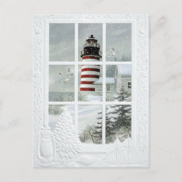 Phare sous la neige vykort
