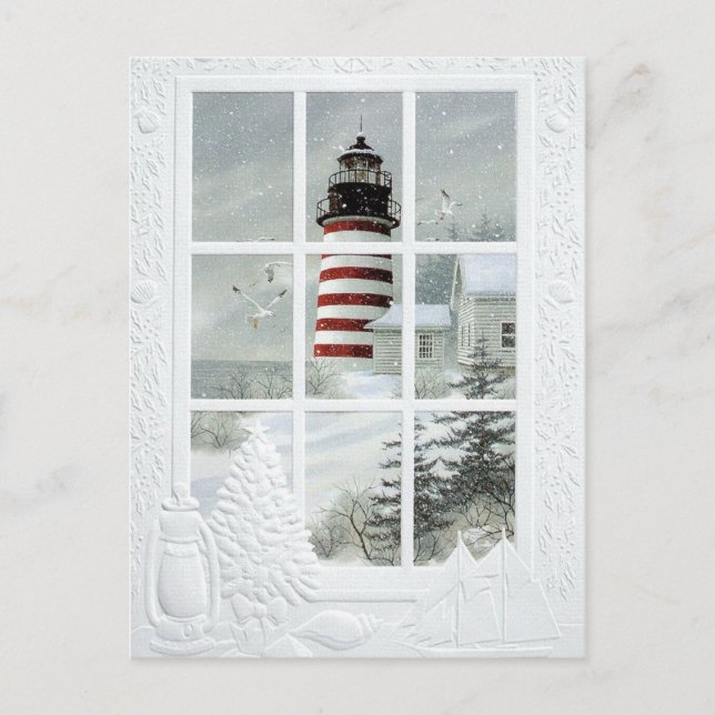 Phare sous la neige vykort (Framsida)