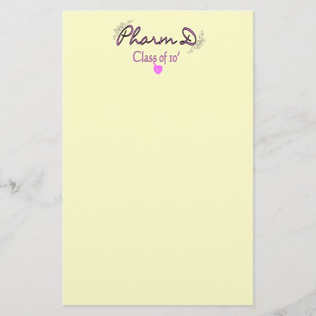 Pharm D klassificerar av 2010 ROSOR Brevpapper (Framsida)