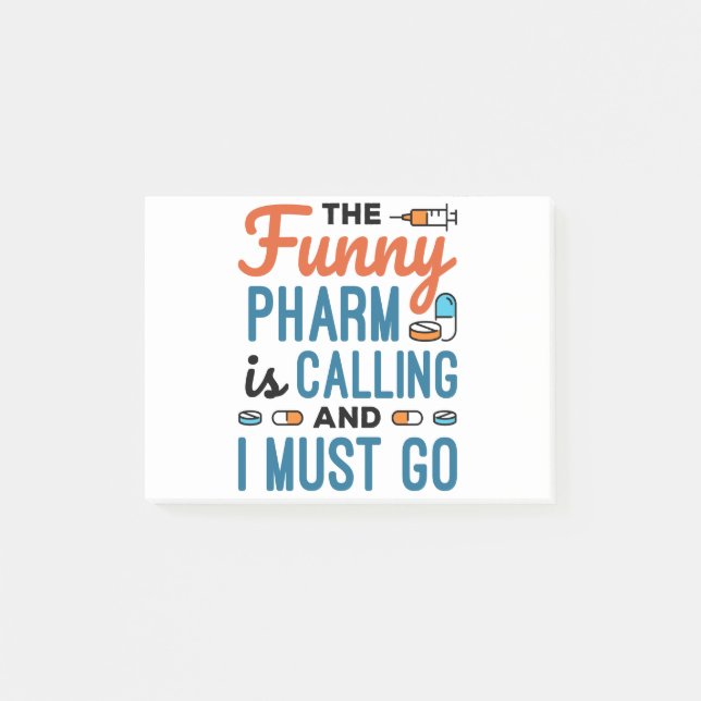 Pharm ringer och jag måste gå. post-it block (Framsida)