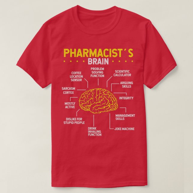 Pharmacist Brain Pharmacy School Graduation Party T Shirt (Design framsida)
