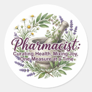 Pharmacist Curating Health Apothecary Botanical Runt Klistermärke